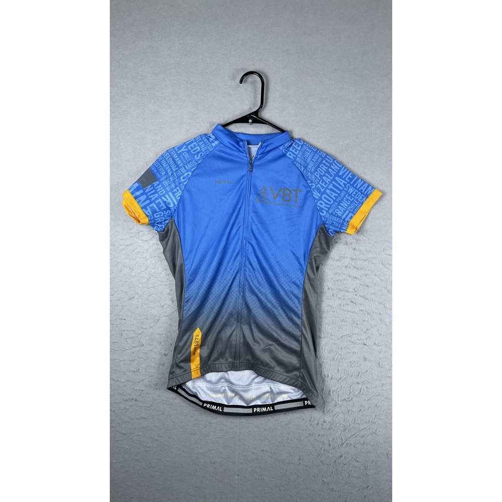 Primal VBT Bike Explore Connect Cycling Jersey‎ Womens Medium Blue Full Zip